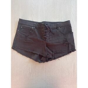 Billabong Lace up Short Shorts Western Baddie Daisy Dukes